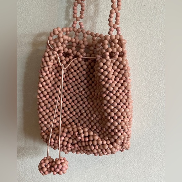 American Eagle Dusty Pink Beaded Crossbody Purse - Picture 2 of 5